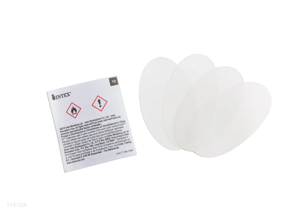 REPAIR SWATCH (WITHOUT GLUE) FOR AIRBED AND BOAT (INCLUDING 4 TRANSPARENT PVC)